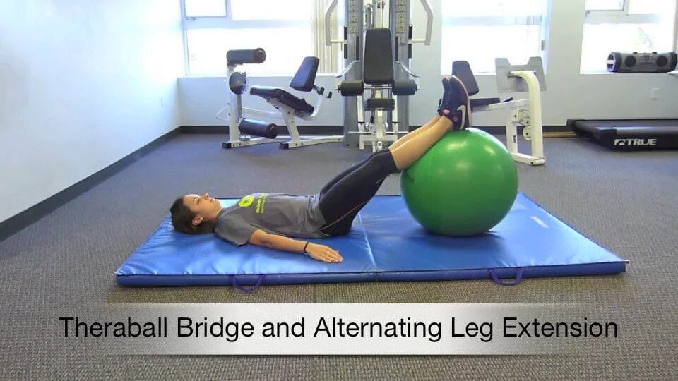 Theraball Bridge and Alternating Leg Extensions